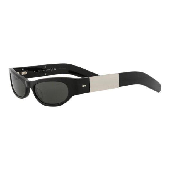 Gucci Womens Cat Eye Black Black Grey Fashion Designer Eyewear - Picture 1 of 4